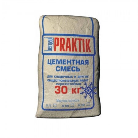 Цементная смесь BERGAUF Praktik М-100 морозостойкая, 30 кг Цементная смесь BERGAUF Praktik М-100 морозостойкая, 30 кг